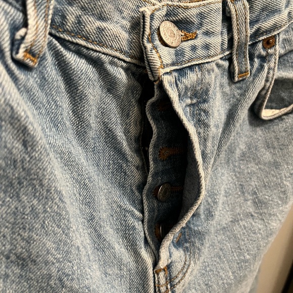 Guess blue jeans multiple button up no zipper baggy leg size 36 - Picture 2 of 5